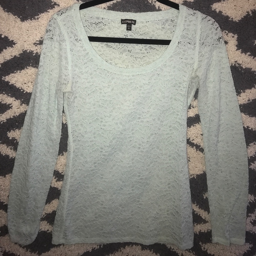 Express Mint Lace long sleeve with stretch