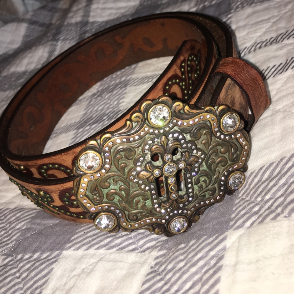 Ladies Tony Lama western brown belt