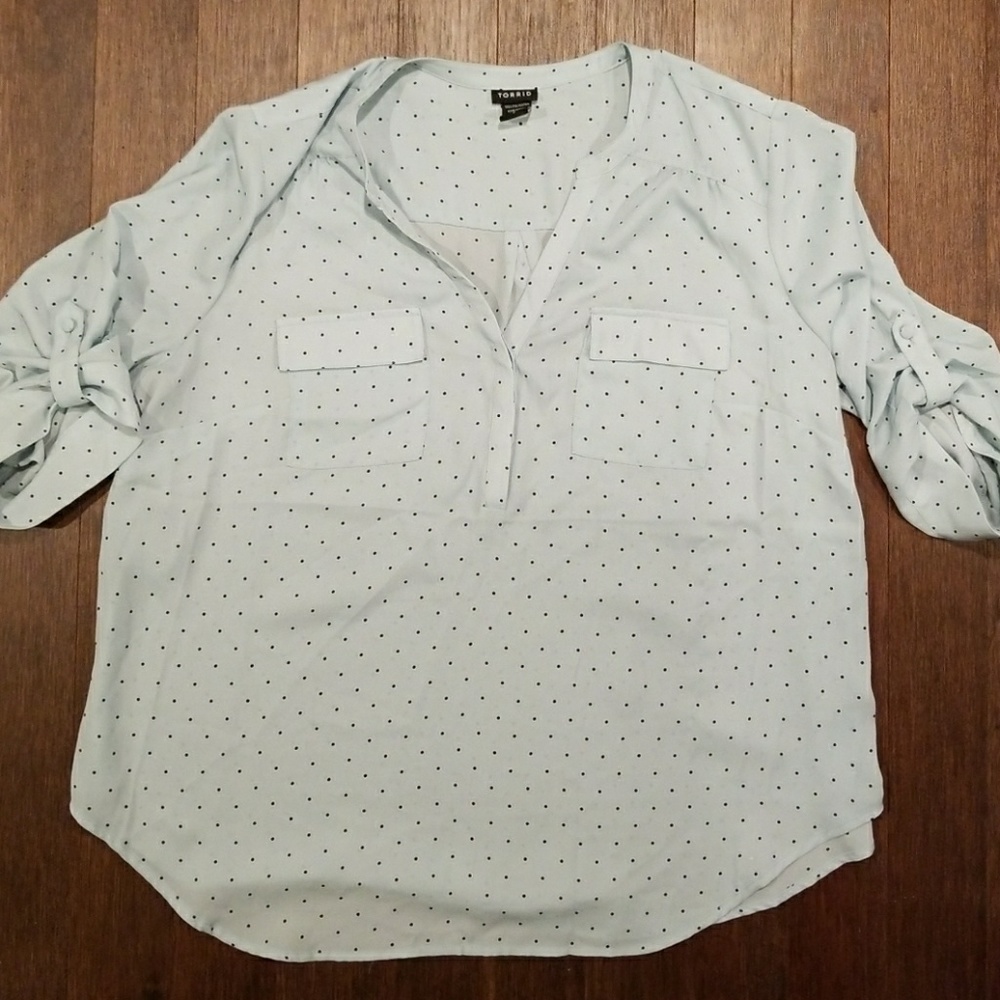 💥LOWEST PRICE💥 Mint Green Polka Dot Blouse