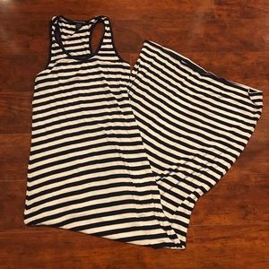 American Dream | Navy & White Racerback Maxi Dress