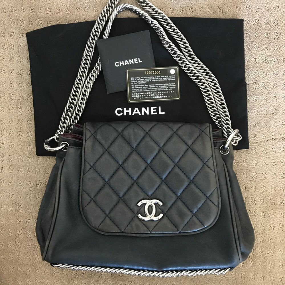 Authentic Chanel Accordion Flap Bag