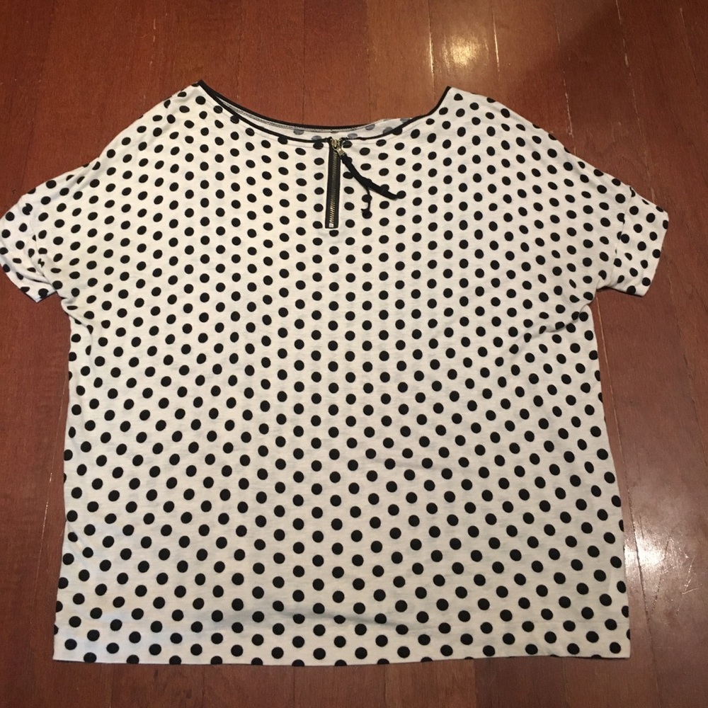Ann Taylor LOFT Shirt. polkadot with zipper