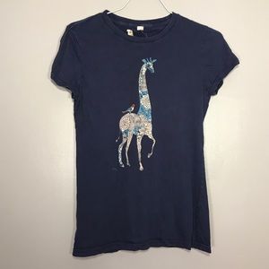 Anthropologie Little Yellow Button Navy Giraffe T Anthropologie Little Yellow Button Navy Giraffe T