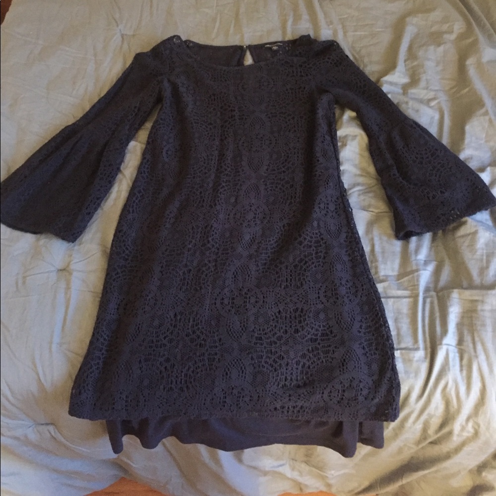 American Eagle Navy Eyelet Dress