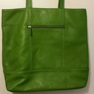 Tumi tote- bag-Bright Green- soft leather