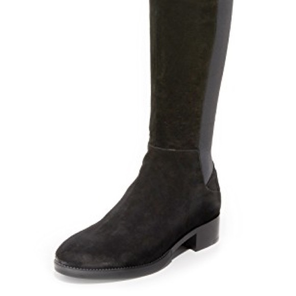 Tory Burch Over the Knee Boots Suede Black - Picture 2 of 5