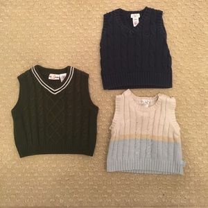 Three Baby Boy Sweater Vests