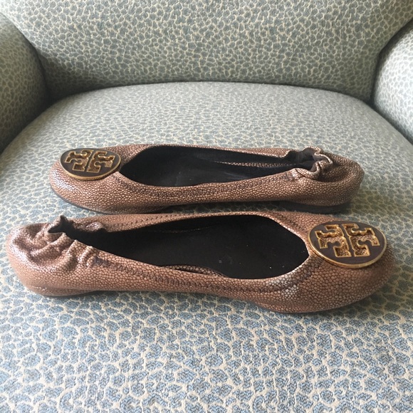 Rare Tory Burch Stingray Leather Reva Flats - Picture 2 of 8
