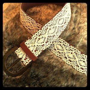 Brown with cream lace belt