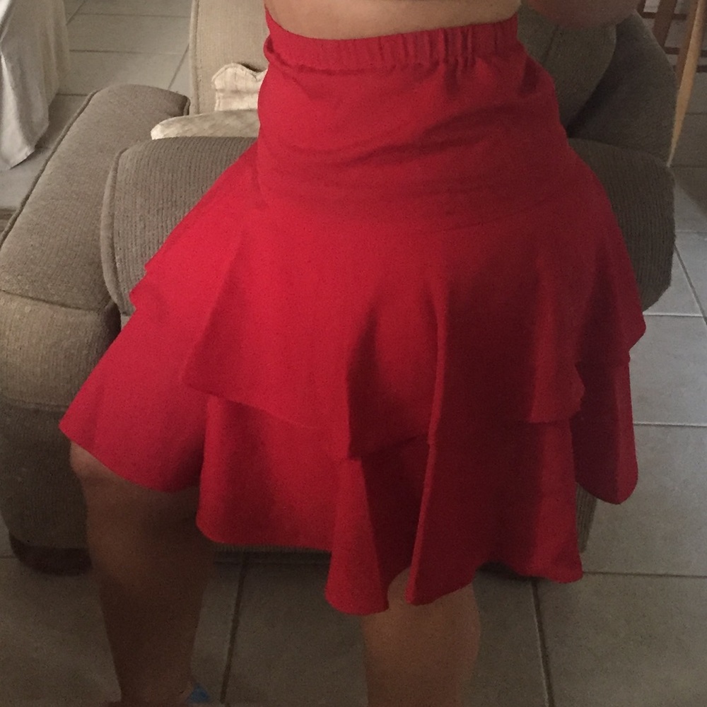 Layered red skirt size 8