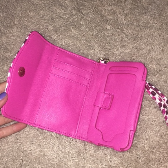Pink PolkaDot Wristlet - Picture 2 of 3
