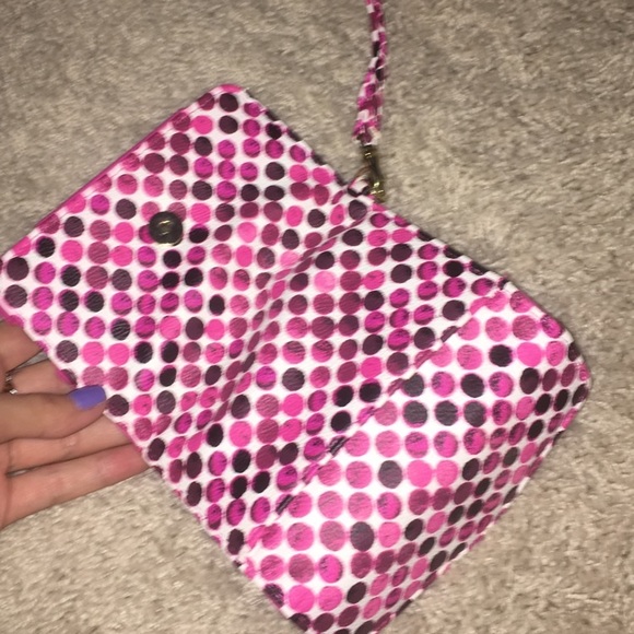 Pink PolkaDot Wristlet - Picture 3 of 3