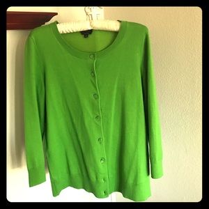Talbots green button up cardigan
