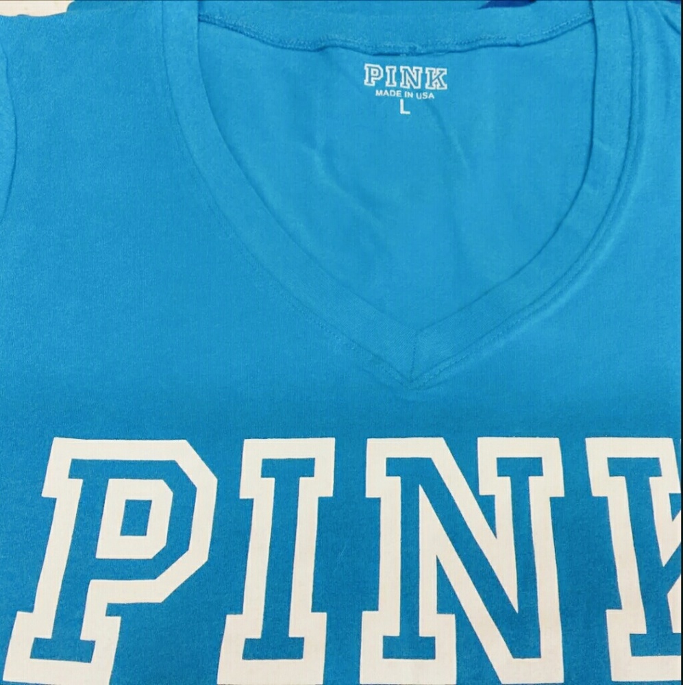 Nwot light blue PINK v-neck top sz Lg