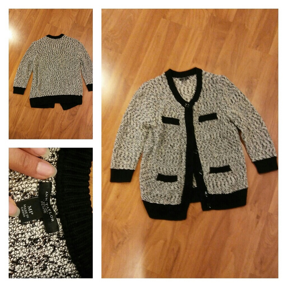 Ann Taylor cardigan black and gray. MP