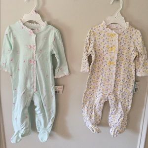NWT Lot of 2 Little Me footie outfits