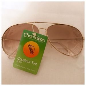 Deadstock Gold Aviator Sunglasses, NWT, Vintage Deadstock Gold Aviator Sunglasses, NWT, Vintage