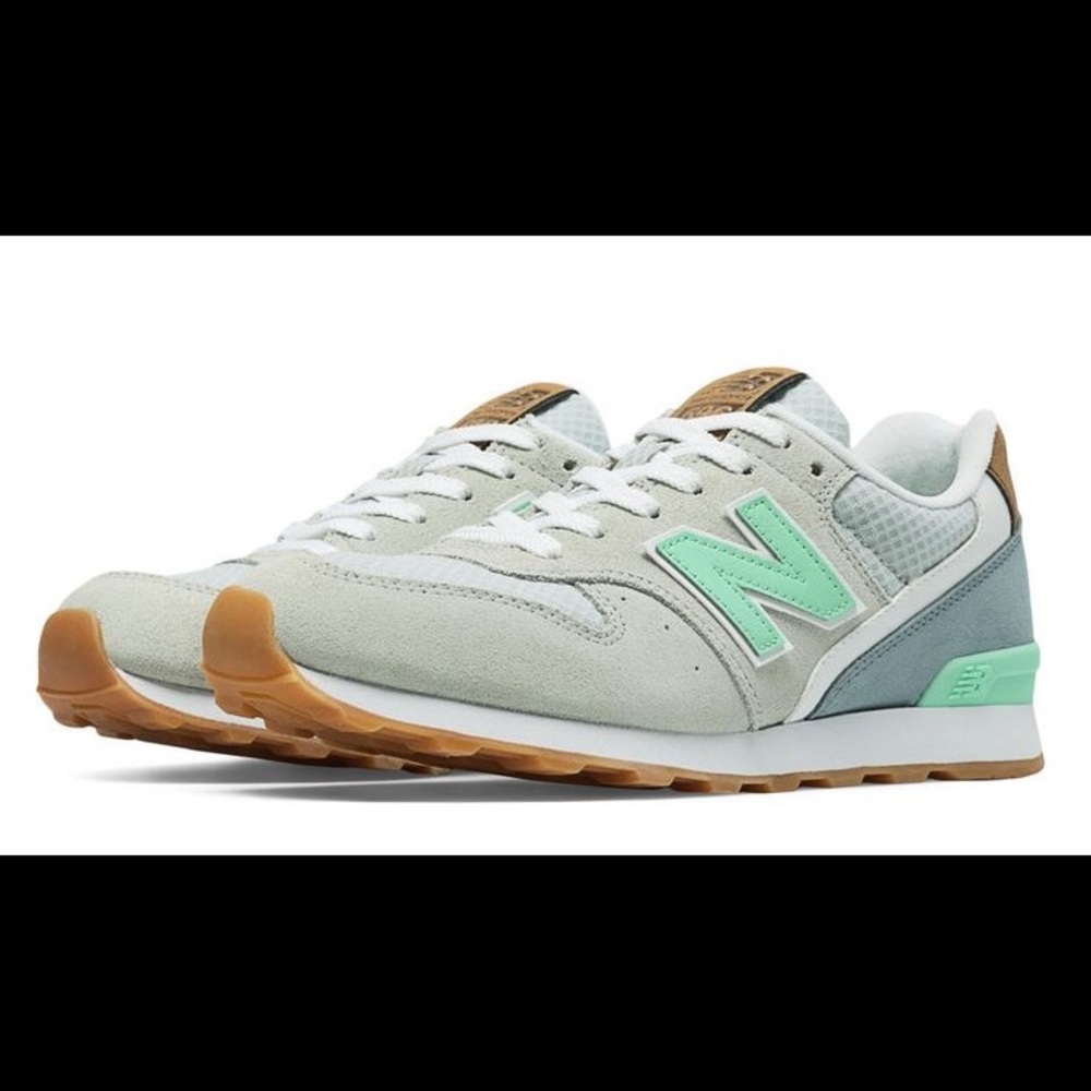 Grey and mint New Balance 696