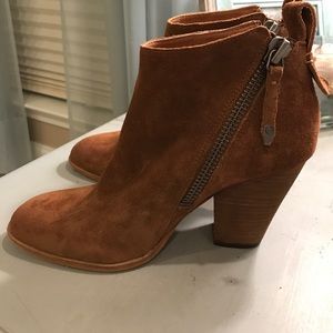 Brown suede ankle boots
