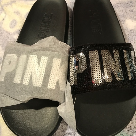 BNWT Pink Victoria's Secret Bling Slides - Picture 4 of 8