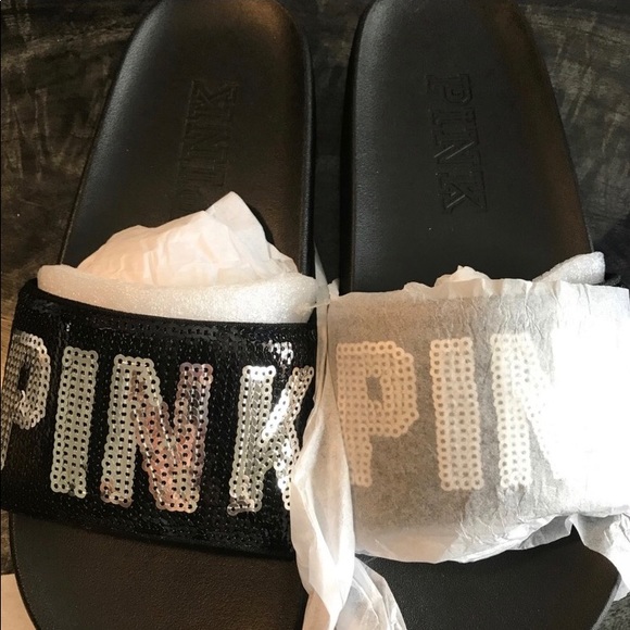 BNWT Pink Victoria's Secret Bling Slides - Picture 7 of 8
