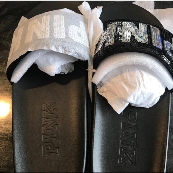 BNWT Pink Victoria's Secret Bling Slides - Picture 8 of 8