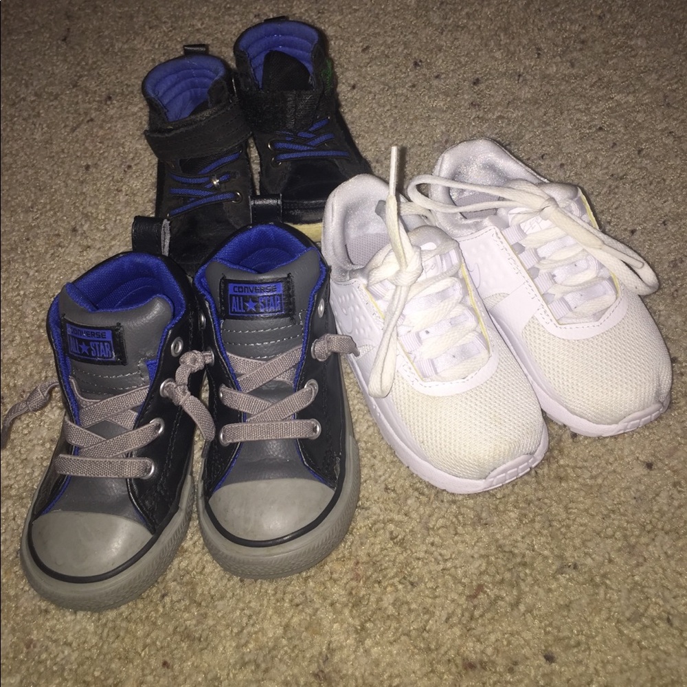 Nike, converse leather slip ons gym shoes size 6