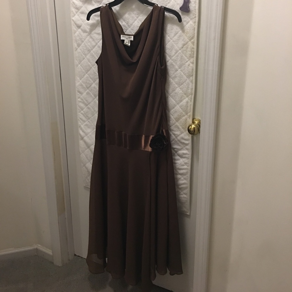 Chocolate Brown Tea length formal