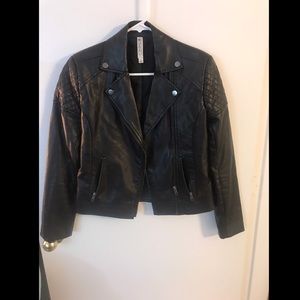 Mural faux leather jacket