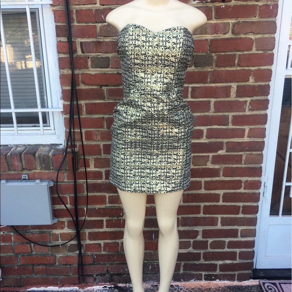 SOLD Black and gold mini dress