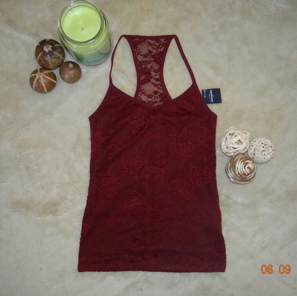 Abercrombie Kids Burgundy Lace Top