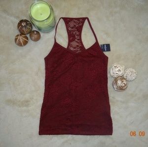 Abercrombie Kids Burgundy Lace Top