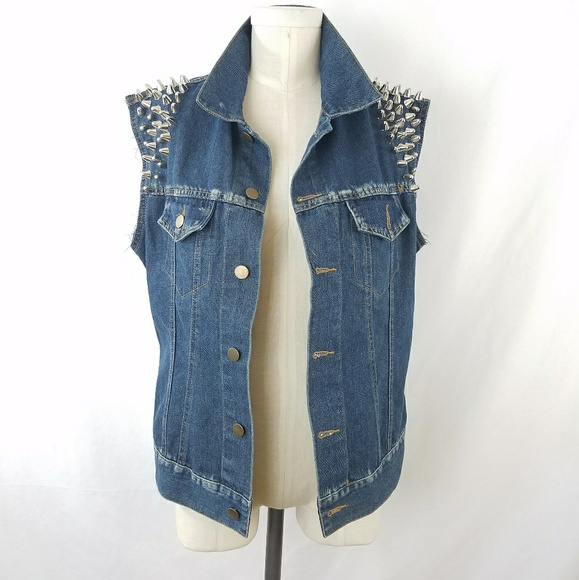 Forever 21 Other - Distressed Studded Denim Vest