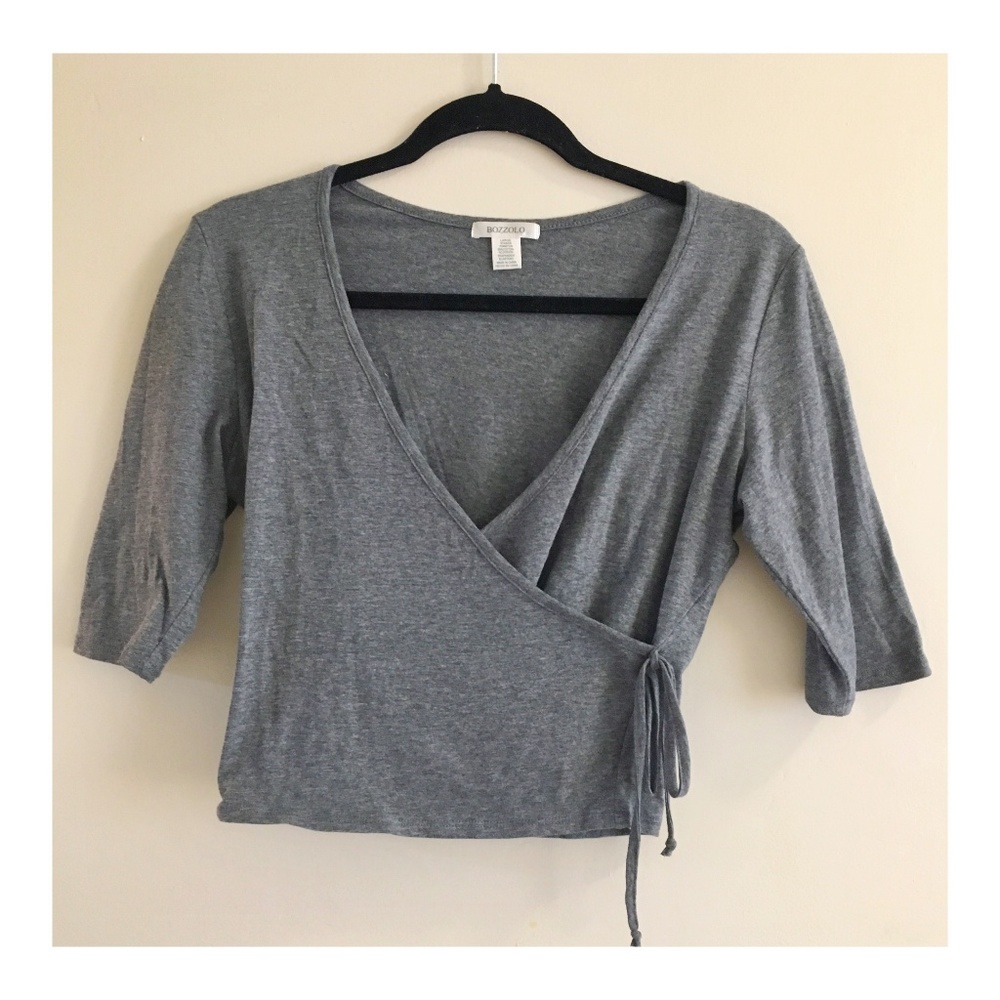 Gray Ballet Wrap Shirt