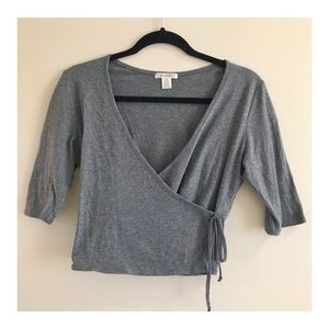 Gray Ballet Wrap Shirt