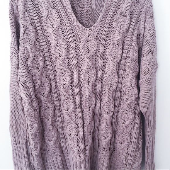 Mauve Cable Knit Sweater - Picture 4 of 4