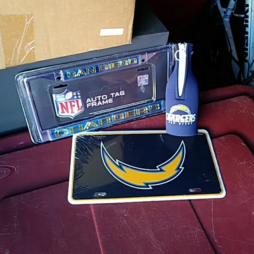 SD Chargers Licence Plate Frames and Bottle Koozie