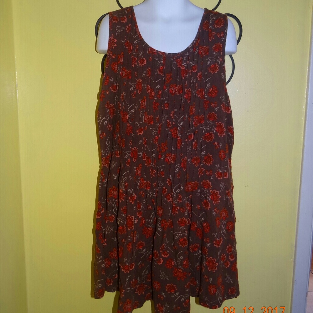 Tucker + Tate Girls Brown Flower Dress Top