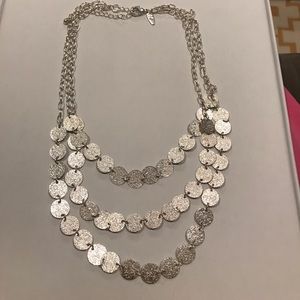 Hammered silver necklace