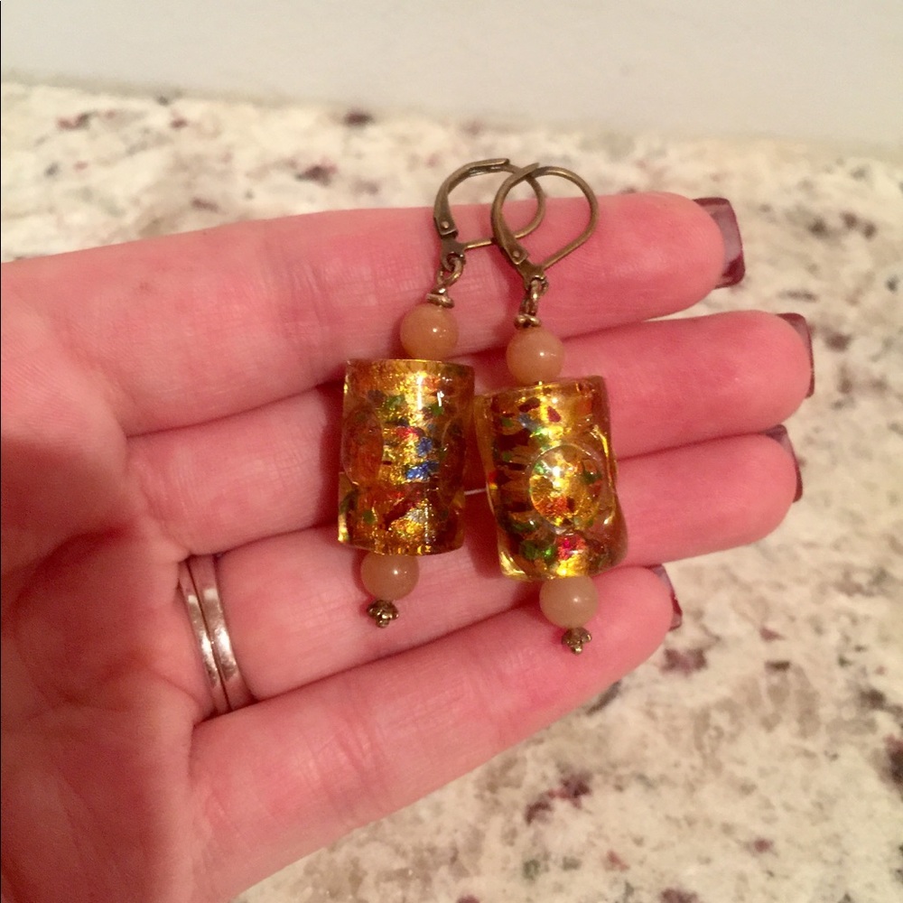 Hand blown glass earrings