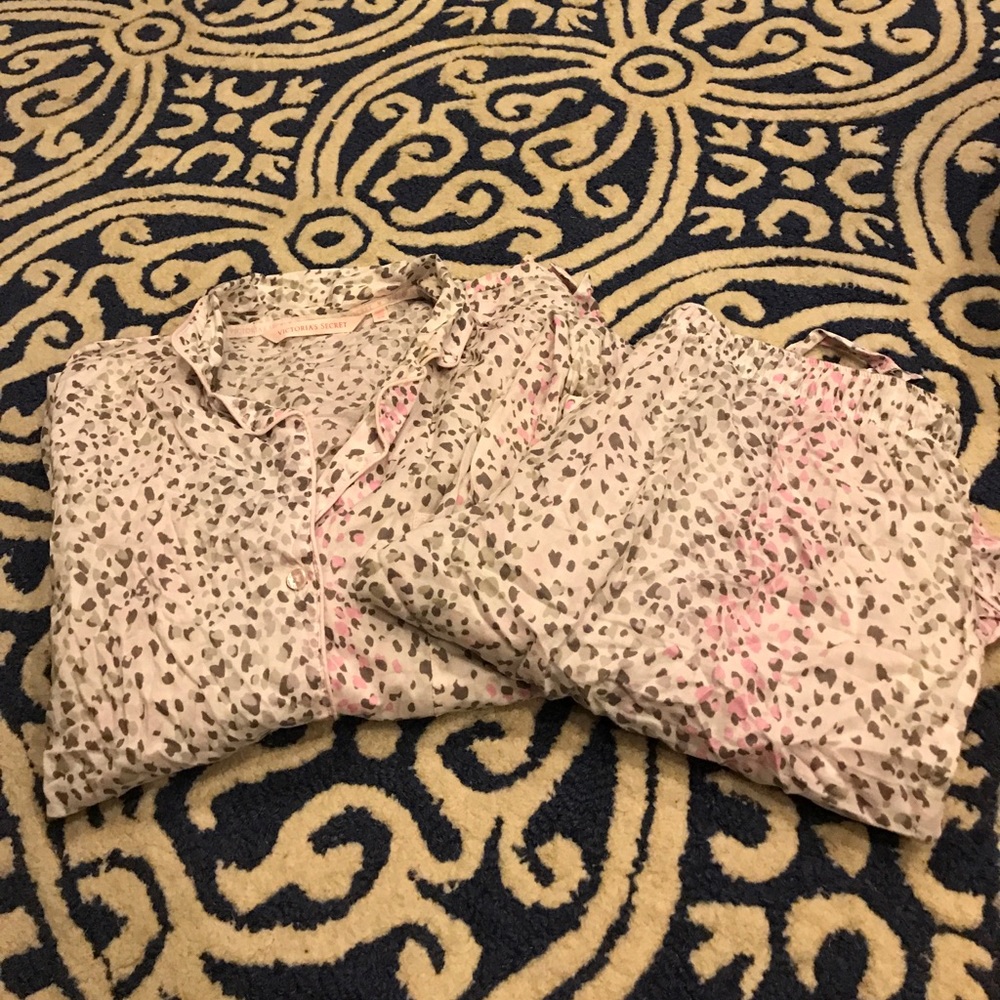 Pink leopard victoria secrete pajamas