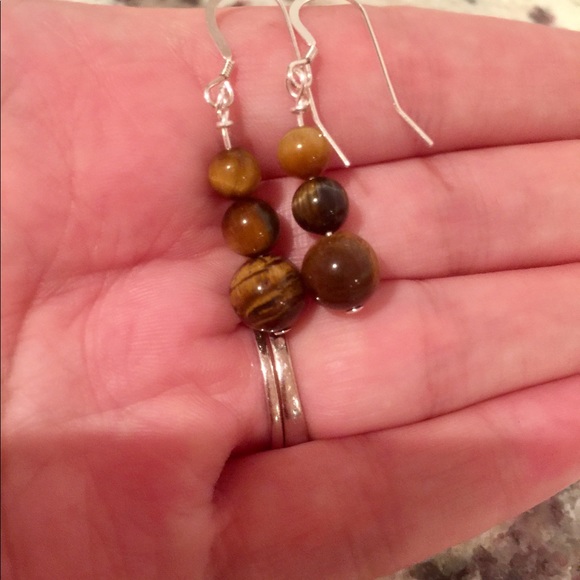 Tigers eye earrings - Picture 2 of 2