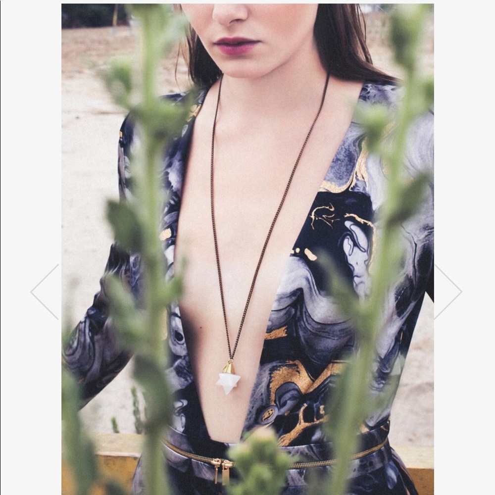 Rose Quartz & Gold Ascension Stone Necklace NWT