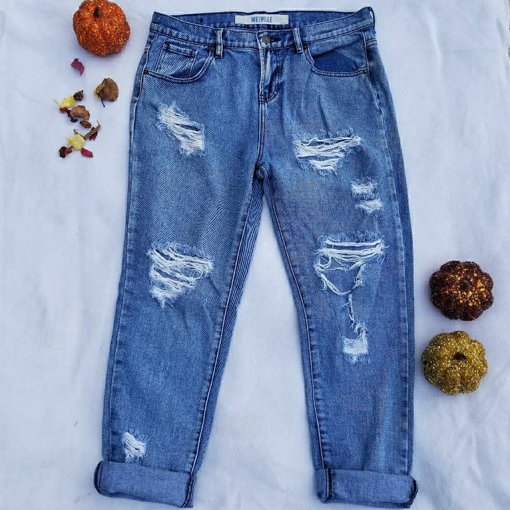 Distressed Denim Jeans