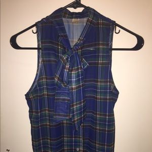 AMERICAN APPAREL plaid sheer chiffon top- small AMERICAN APPAREL plaid sheer chiffon top- small