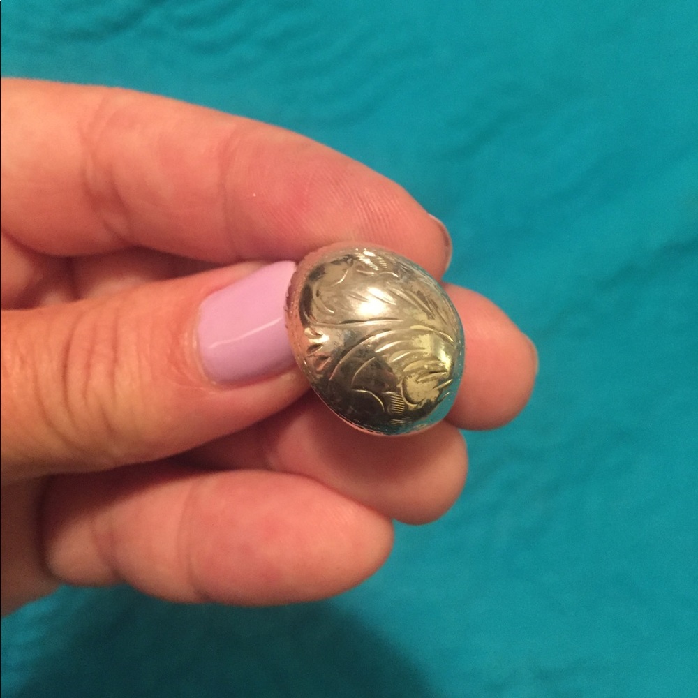 Sterling Silver Ring With Etching - image 1