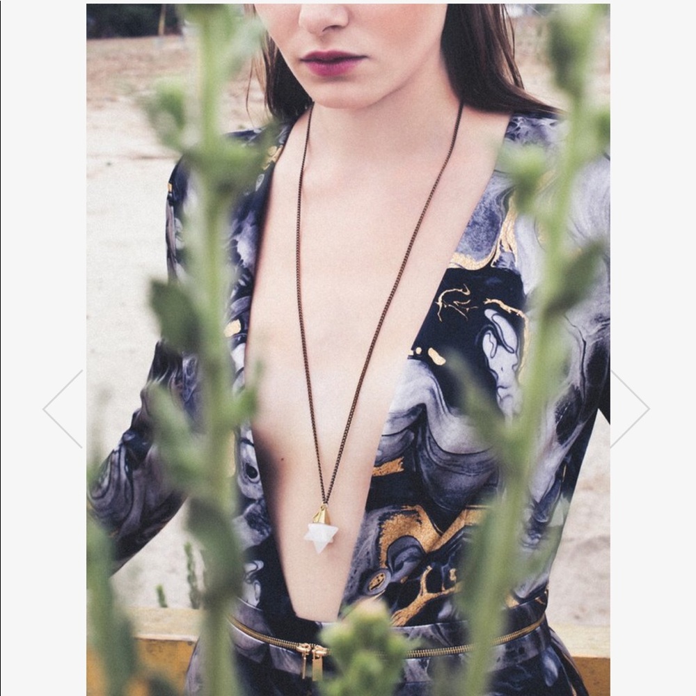Howlite  Gold Ascension Stone Necklace NWT