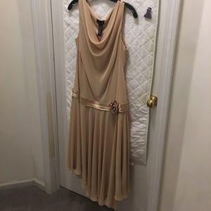 Gold tea length gown