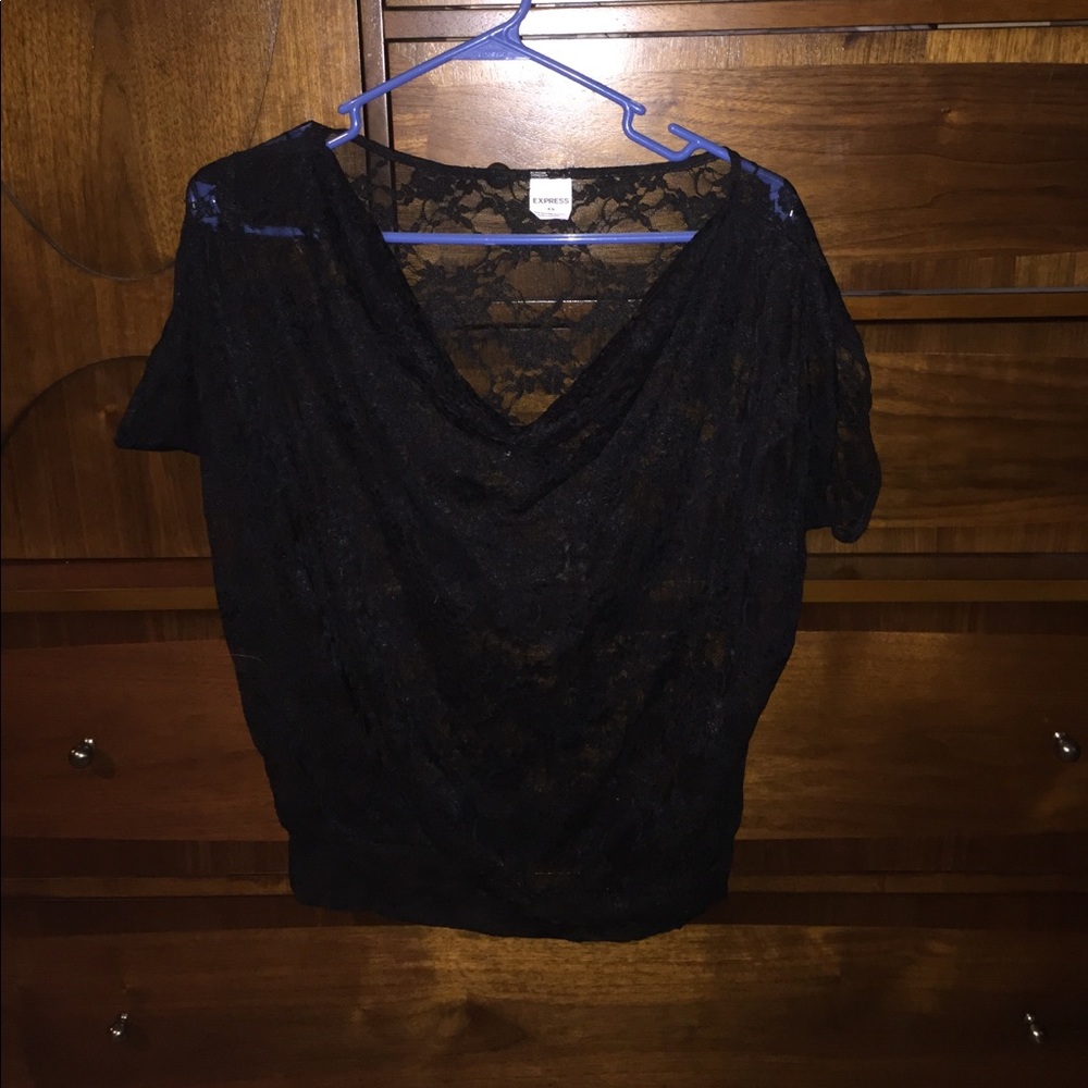Black see through express top