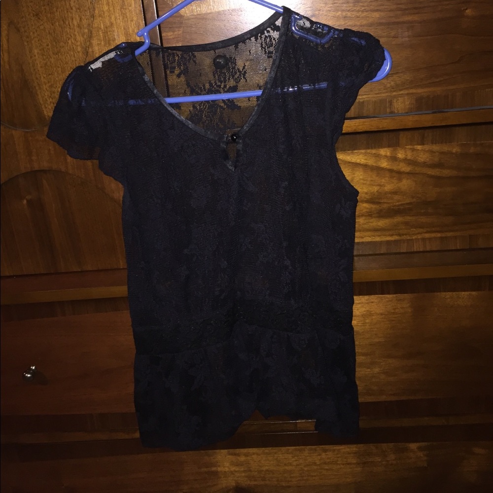 Black see thru express top xs